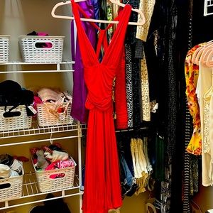 Backless red salsa dress